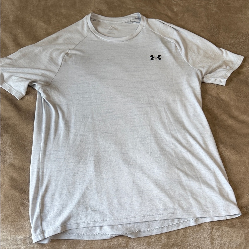 Under Armour White Athletic Short-Sleeve Tee with Black Logo